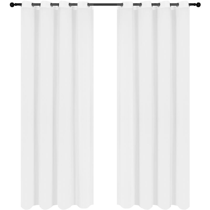 

2PCS 245 * 140cm Cortinas de color solido Ojal de fibra de poliester Filtro de luz Cortinas de privacidad con textura informal para el dormitorio