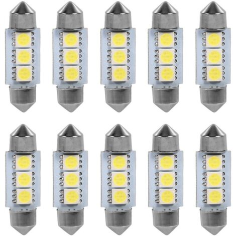Feston 36-mm-LED-Lampen, 12 V, 10er-Pack, Kaltweiß, 5050 SMD