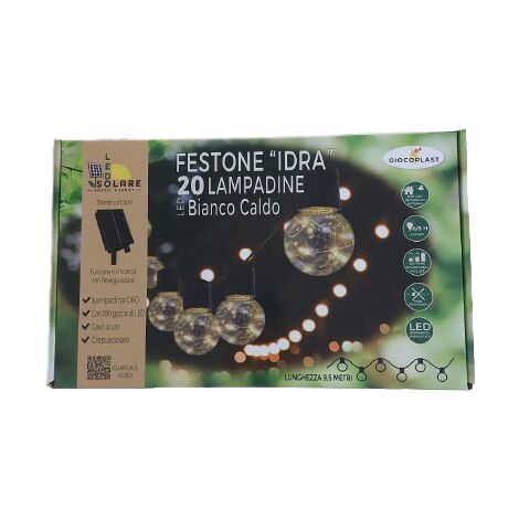 Festone 20 Lampadine "Idra" Con Gocce Di Led Bianco Caldo GIOCOPLAST