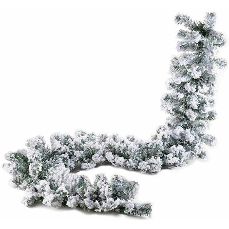 Festone innevato CAREY 270 cm ghirlanda con neve in PVC+PE addobbo natalizio
