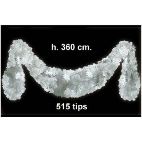 Festone natalizio in pino bianco pavone 360 cm - decorazione addobbo natale