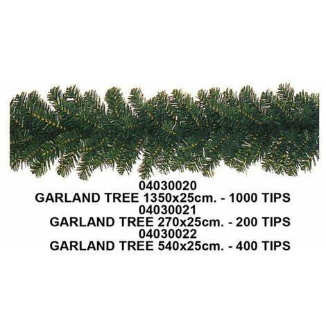 Festone natalizio in pino verde 1350x25 cm - decorazione addobbo natale