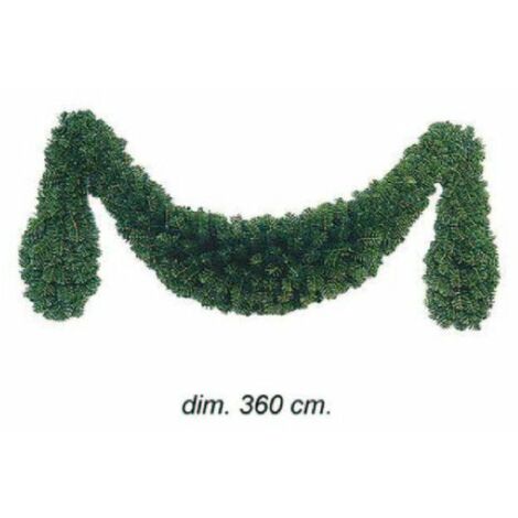 Festone natalizio in pino verde pavone 360 cm - decorazione addobbo natale