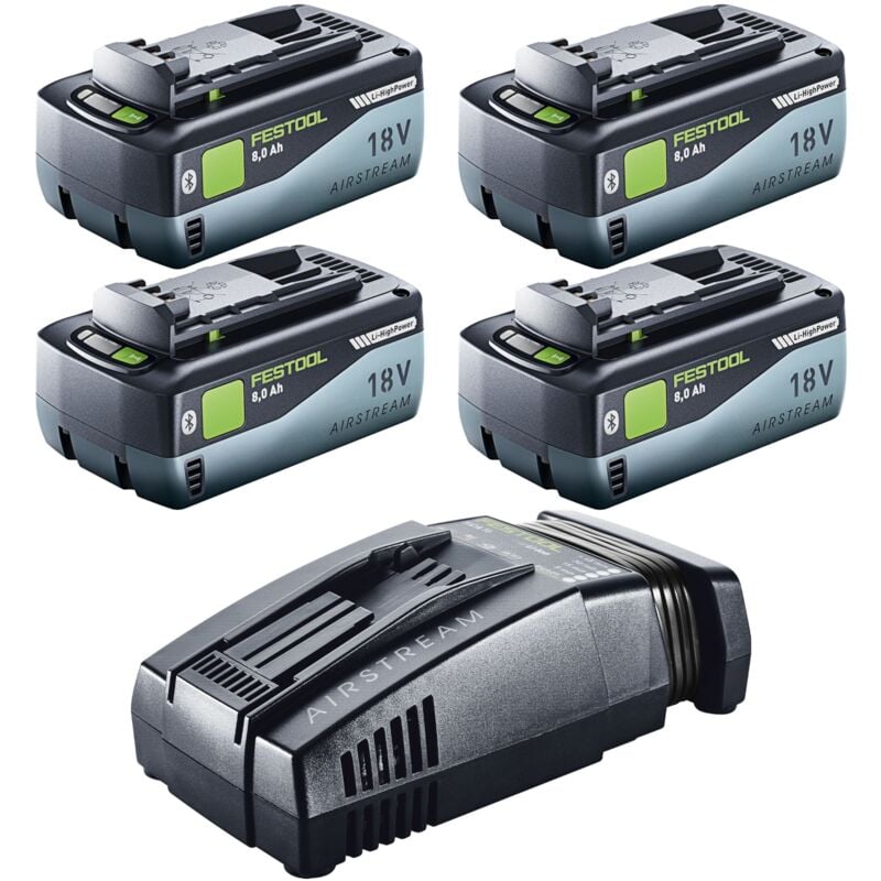 Festool - 18V 4x8,0/SCA16 Kit énergie 4x batterie 18 v 8,0 Ah ( 4x 577323 ) + chargeur ( 576953 )