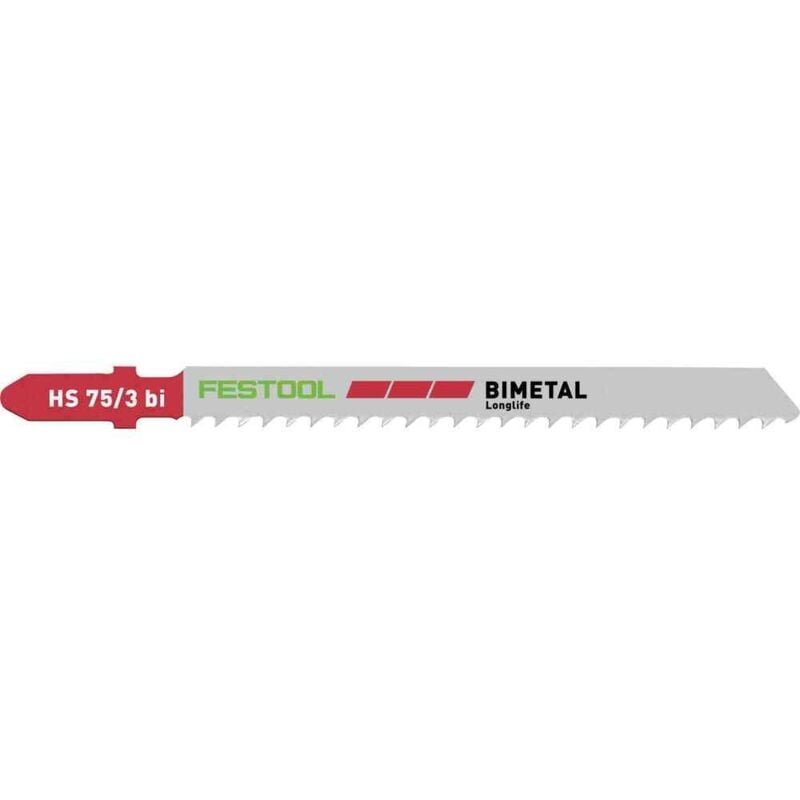 204336 Jigsaw Blades - Pack of 5 - Plastics Solid Material hs 75/3 BI/5 - Festool