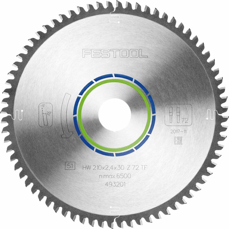 Special saw blade 210x2,4x30 TF72 493201 - Festool