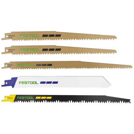 Festool 577496 5pc Sabre Saw Blade Set RS-SORT/5 for RSC 18 Recip Saw