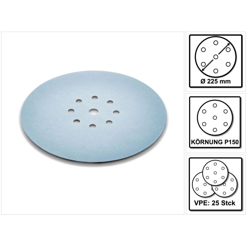 Festool Abrasifs STF 225 mm P150 GR S/25 Granat Soft 25 pièces ( référence: 204224 )