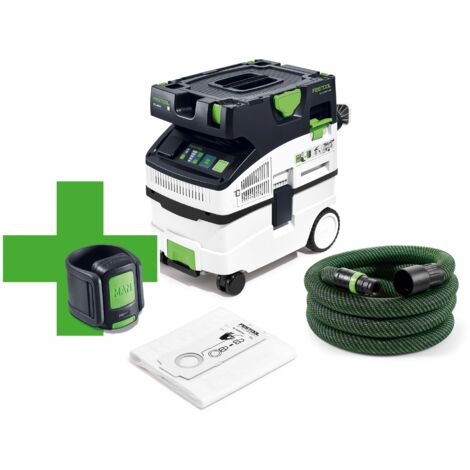 Festool – Aspirateur professionnel CLEANTEC CTL MIDI I – Puissance 1200W – Dépression 24000Pa – 15L – Pour chantiers humides et espaces confinés