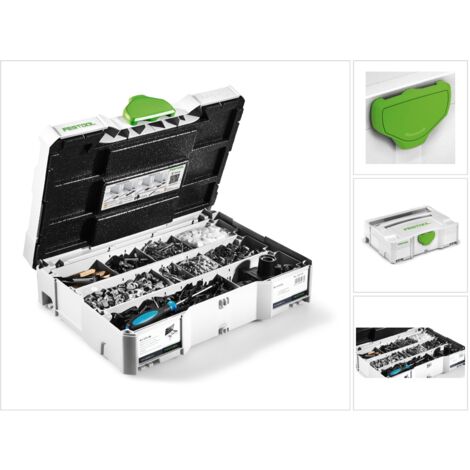 Festool – Assortiment de connecteurs KV-SYS D8 203170 – Pour assemblages solides et démontables – Compatible avec fraiseuses à tourillonner – SYSTAINER SYS 1 T-LOC