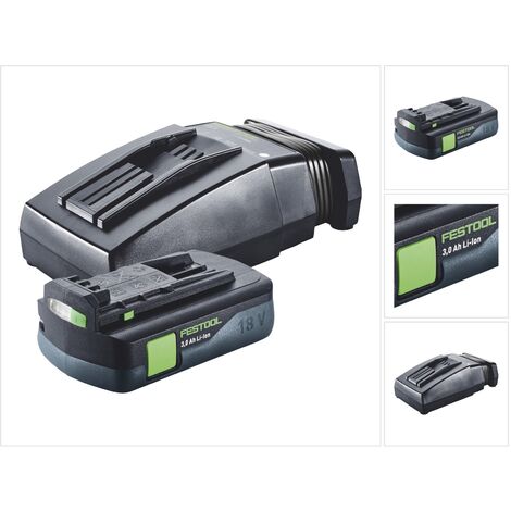 Festool – Batterie 18V 3.0Ah Li-Ion – 400g léger – Chargeur TCL 6 inclus – Affichage LED pour état de charge