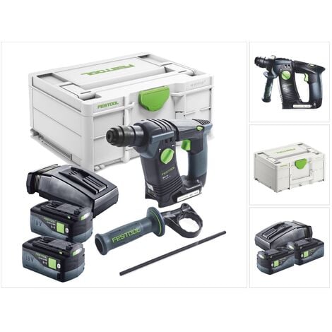 Festool BHC 18-Basic Akku Bohrhammer 18 V 1,8 J SDS Plus Brushless + 2x Akku 5,0 Ah + Ladegerät + Systainer