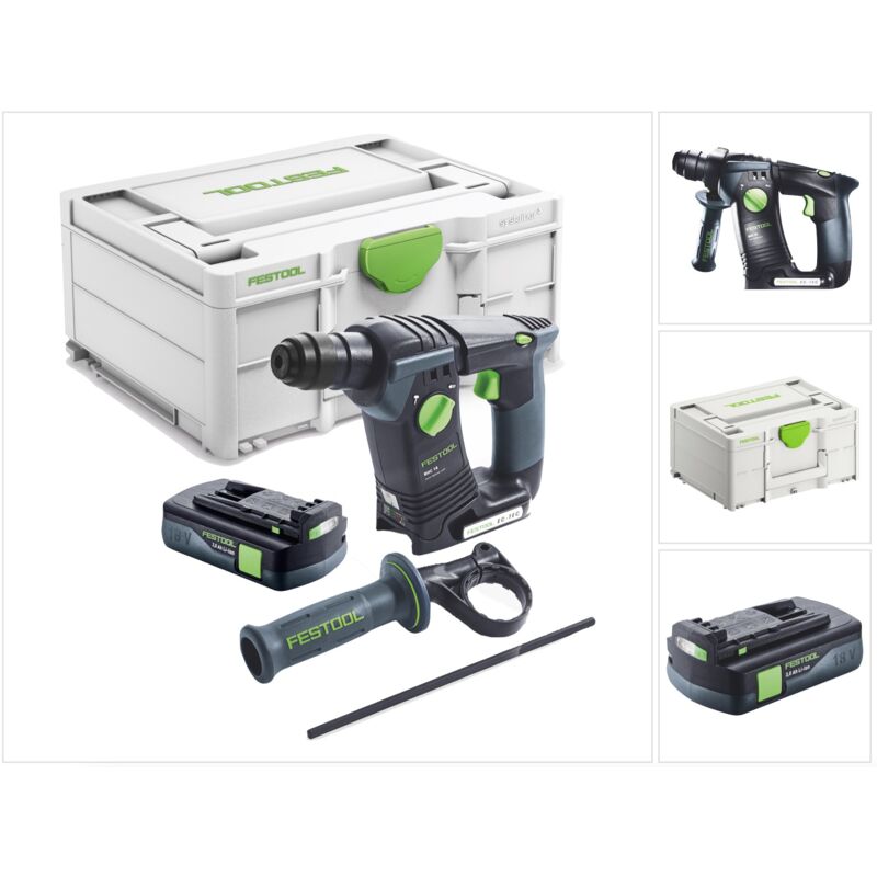 Bhc 18-Basic marteau perforateur sans fil 18 v 1.8 j sds Plus Brushless + 1x batterie 3.0 Ah + Systainer - sans chargeur de batterie - Festool