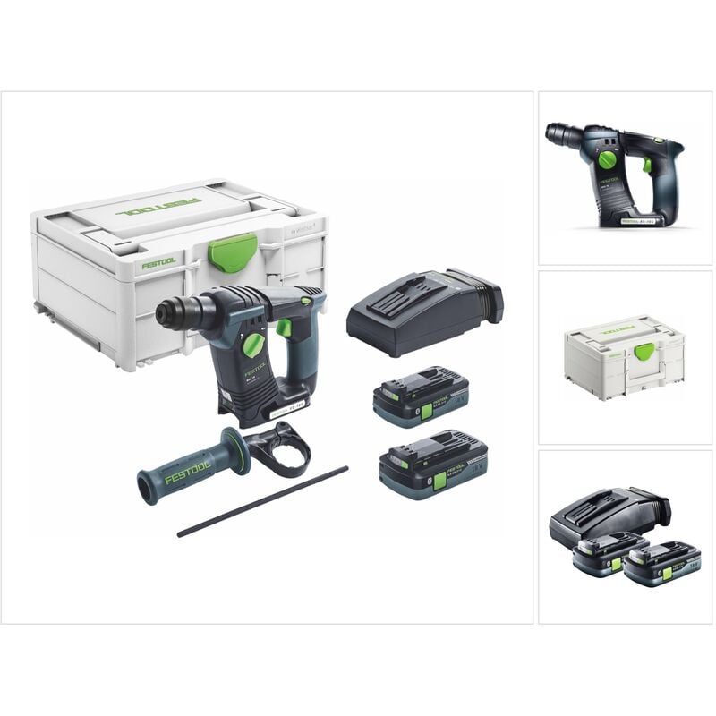 Festool BHC 18 HPC 4,0 I-Plus Marteau perforateur sans fil 25 Nm, 1,8 J, 18 V, SDS Plus, sans balai + 2x Batteries 4,0 Ah + Chargeur + Coffret