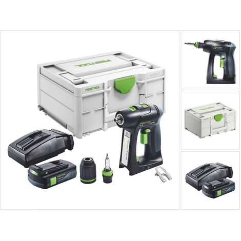Festool C 18-Basic Akku Bohrschrauber 18 V 45 Nm Brushless + 1x Akku 3,0 Ah + Ladegerät + Systainer