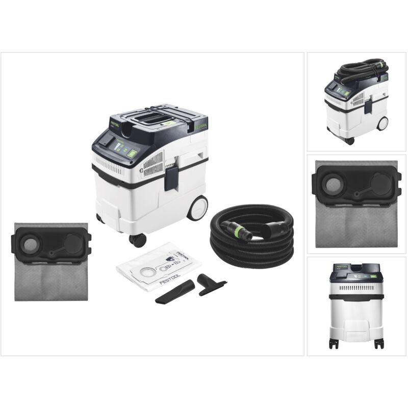Cleantec ct 25 e Aspirateur mobile 1200 w 25 l ( 577498 ) + Longlife Filtersack ( 577485 ) - Festool