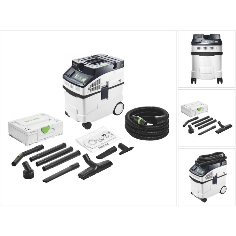 Cleantec ct 25 e Aspirateur mobile 1200 w 25 l ( 577498 ) + rs-st d 27/36-Plus Kit de nettoyage ( 577257 ) - Festool