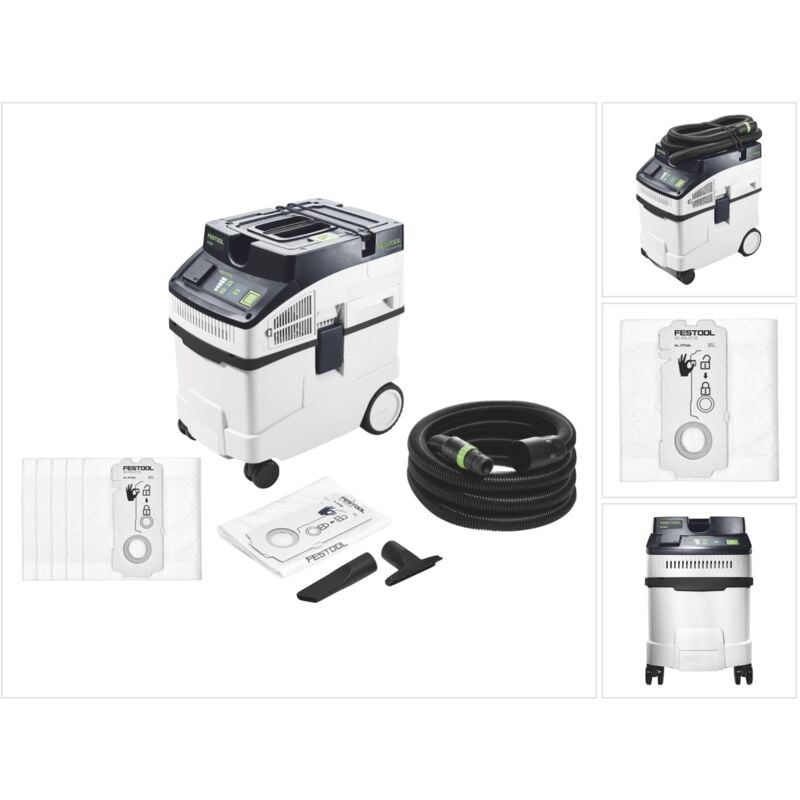 Festool - cleantec ct 25 e Aspirateur mobile 1200 w 25 l ( 577498 ) + selfclean Filtersack ( 577484 )