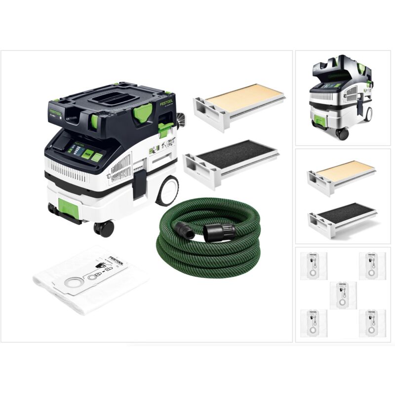 Ctl mini i cleantec aspirateur mobile 10l classe de poussière l ( 574840) + filtre supplémentaire - Festool