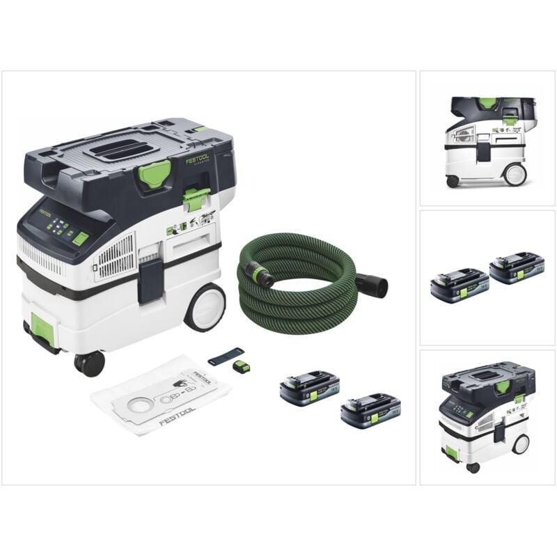 Ctlc midi Aspirateur sans fil 36 v ( 2x 18 v ) classe de poussière l + 2x batterie 4,0 Ah - sans chargeur - Festool