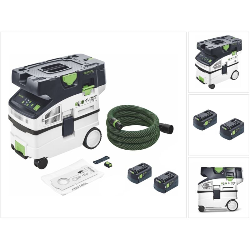 Ctlc midi I-Basic Aspirateur sans fil mobile 36 v ( 2x 18 v ) Classe de poussière l + 2x batterie 5,0 Ah - sans chargeur - Festool