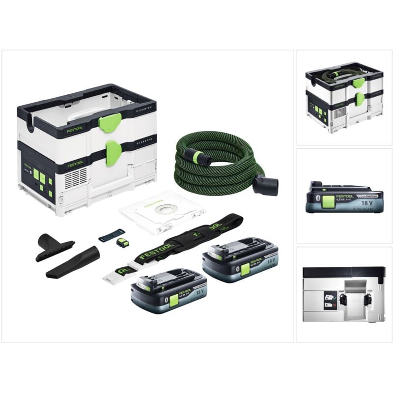 Ctlc sys aspirateur sans fil 36 v ( 2x 18 v ) classe de poussière l + 2x batterie 4,0 Ah - sans chargeur - Festool