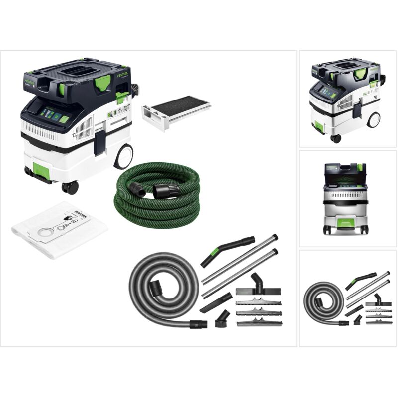 Ctm midi i cleantec Aspirateur mobile ( 574822 ) Set avec 1x filtre humide, 5x sac à filtre et kit de nettoyage de chantier - Festool