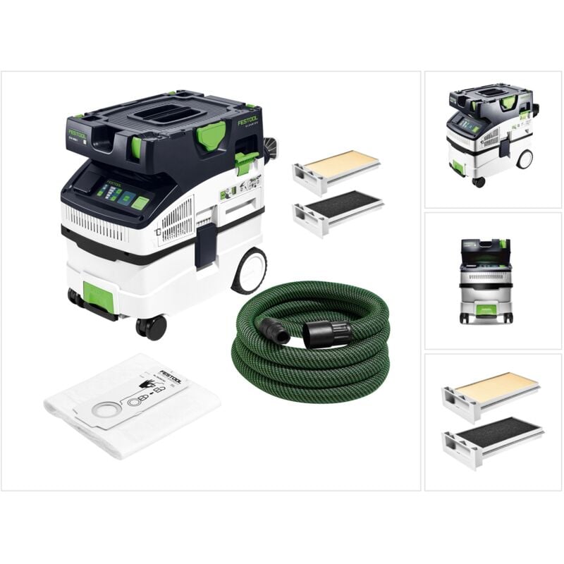 Ctm midi i cleantec Aspirateur mobile ( 574822 ) Set avec 1x filtre principal, 1x filtre humide et 5x sac à filtre - Festool
