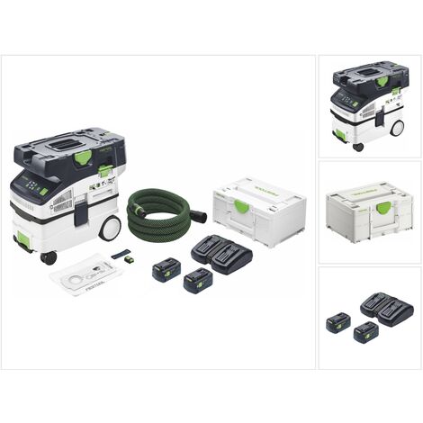 Festool CTMC MIDI I-Basic Akku Absaugmobil 36 V ( 2x 18 V ) Staubkl. M + 2x Akku 5,0 Ah + Doppelladegerät + Systainer