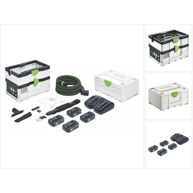 Ctmc sys hpc 4,0 I-Plus Aspirateur sans fil 36 v ( 2x 18 v ) Classe de poussière m ( 576942 ) + 4x batterie 4,0 Ah + chargeur + Systainer - Festool