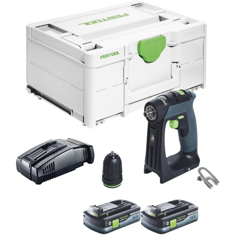 Cxs 18-Basic Perceuse-visseuse sans fil 18 v 40 Nm Brushless + 2x batterie 4,0 Ah + chargeur rapide + Systainer - Festool