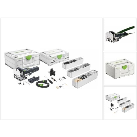 Festool DF 500 Q-Plus Dübelfräse 420 W 4 - 10 mm + Systainer ( 576413 ) + KV-SYS D8 DOMINO Verbinder Sortiment ( 576797 )