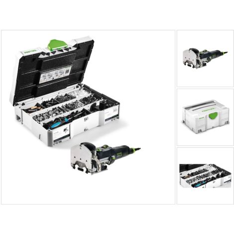 Festool DF 500 Q-Plus Dübelfräse Domino 420W 28mm im Systainer ( 494847 ) + Domino Verbinder Sortiment KV-SYS D8
