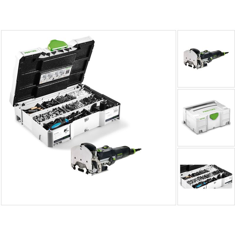 Df 500 Q-Plus Fraiseuse à tourillonner Domino 420W 28mm dans Systainer ( 494847 ) + Domino Assortiment de connecteurs kv-sys D8 - Festool