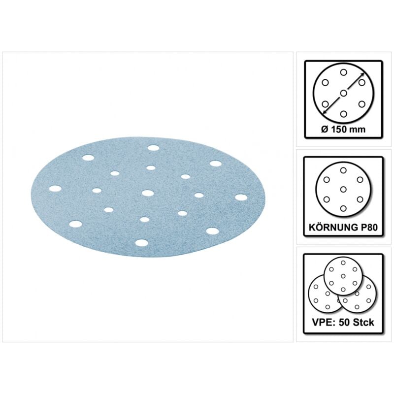 

STF D150/16 Disco de lijar 150 mm Granat P80 GR/50 ( 496977 ) - Festool
