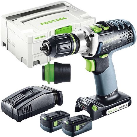 Festool DRC 18/4 18V Drill Driver With 2 x 5.2As Batteries & SCA Charger in Systainer Case