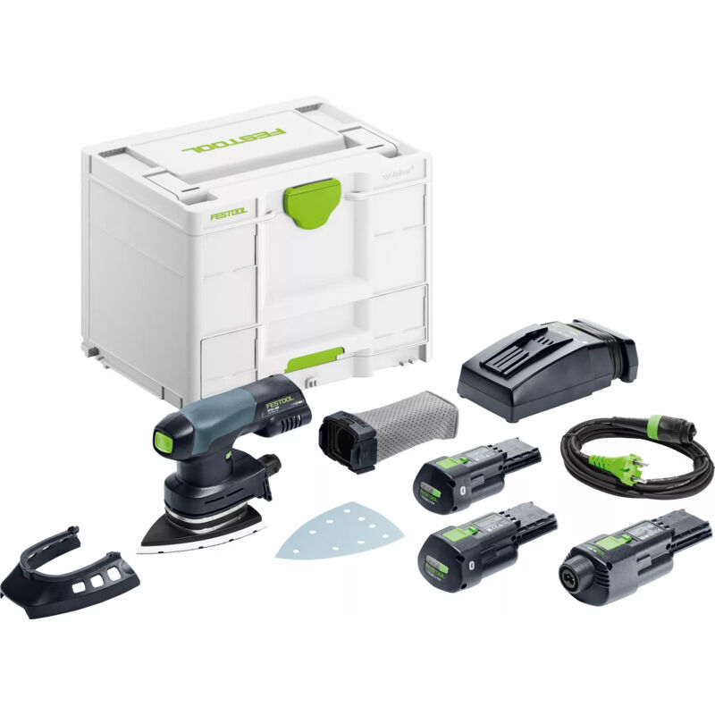Ponceuse delta sans fi dtsc 400 3.0 I-Set Festool avec 2 batteries 18V 3.0 Ah - chargeur - Systainer -