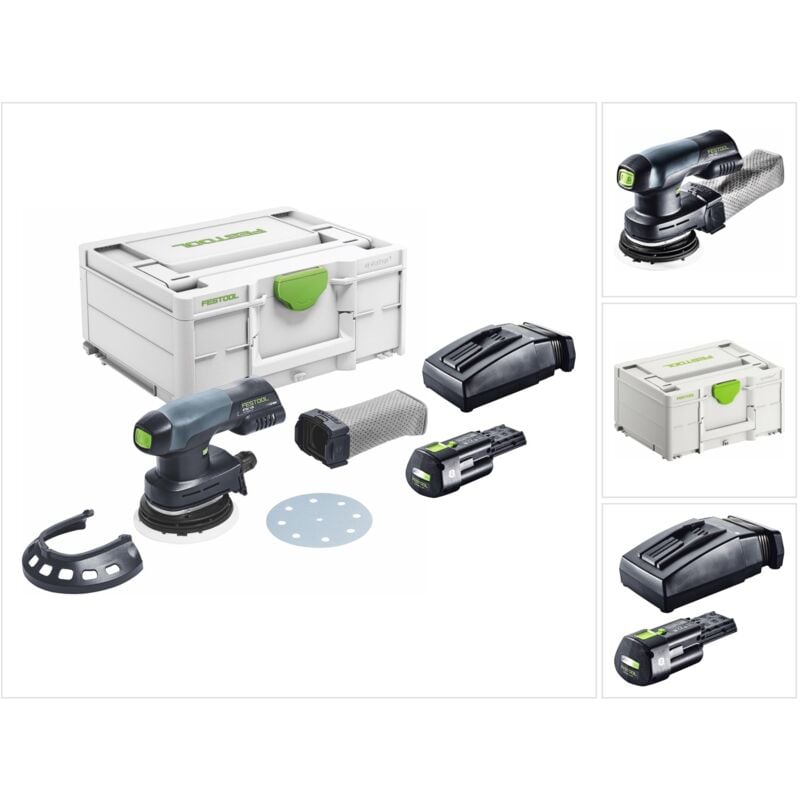 Image of Etsc 125-Basic Levigatrice eccentrica a batteria 18 v 125 mm Brushless + 1x batteria 3,0 Ah + caricatore + Systainer - Festool