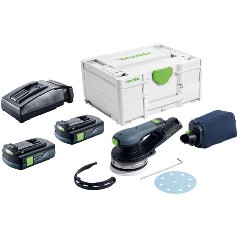 Festool ETSC 2 125-Basic Akku Exzenterschleifer 18 V 125 mm Brushless + 2x Akku 3,0 Ah + Ladegerät + Systainer