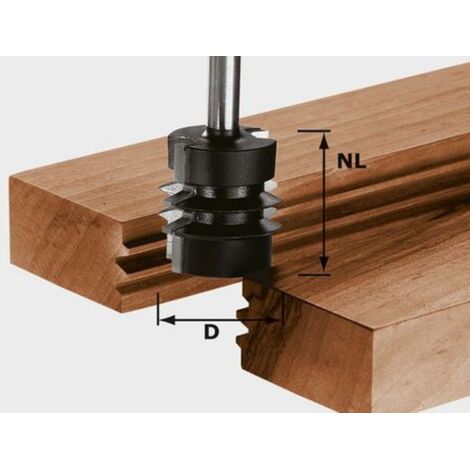 Festool – Fraise à abouter 34mm pour bois massif – Queue de 8mm – Denture carbure pour assemblage précis – 491034