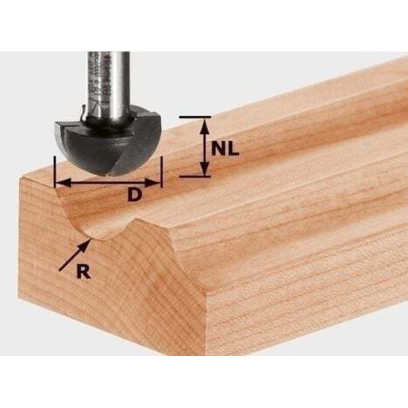 Festool - Fraises à gorge hw tige 8 mm hw S8 R9,7 - 490986