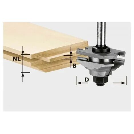 Festool – Fraise pour défonceuse 490643 – HW S8 D46 x D12-FD – Queue 8 mm pour bois dur – Fraisage de rainures et profils