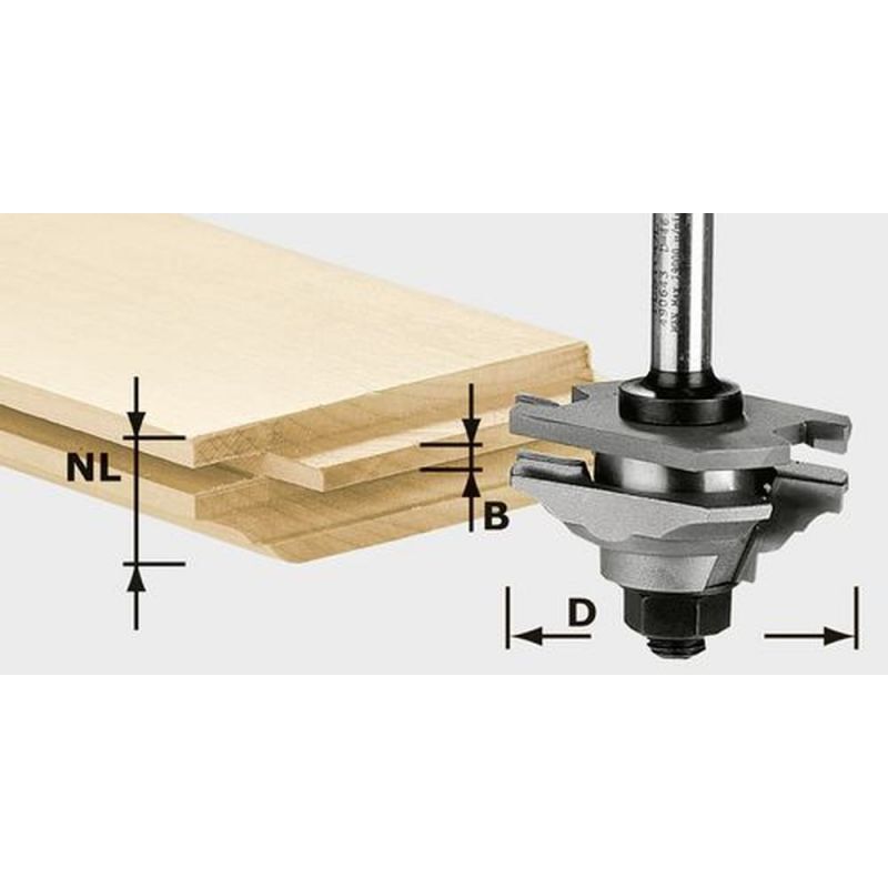 

Festool Fresa de machihembrado y perfiles HW S8 D46 x D12-FD