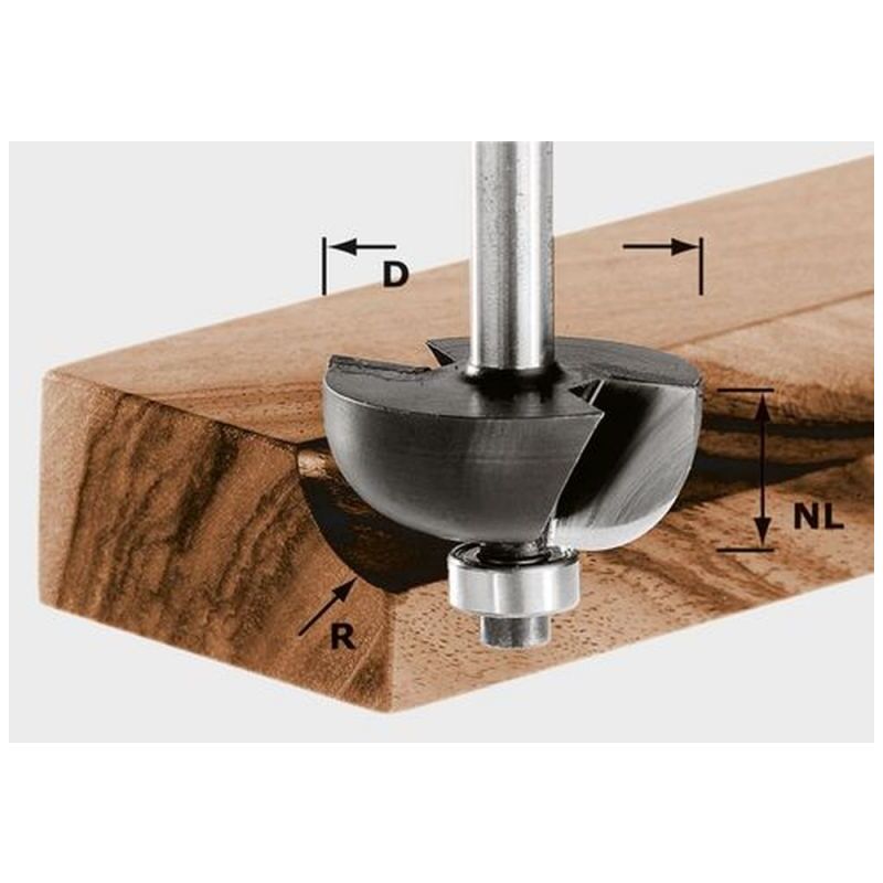 

Festool Fresa de media caña HW S8 D38,1/R12,7 KL