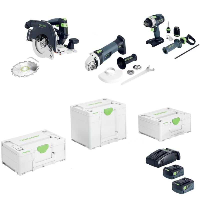 Festool - Kit Combo sans fil Menuiserie - hkc 55 + tpc 18 + agc 18 + tb m 137 - 578025