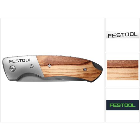 Festool KN-FT1 Messer Taschenmesser Klappmesser Arbeitsmesser mit holzverkleidetem Griff ( 203994 )