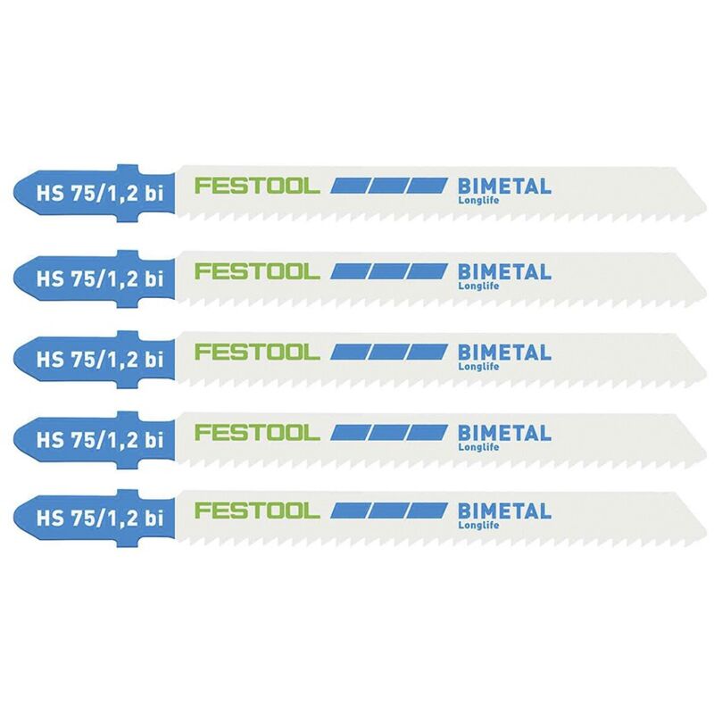 Image of Set di 5 lame per seghetto alternativo METAL/STAINLESS STEEL FESTOOL 204270 (75 mm)