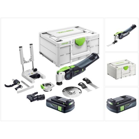 Festool – Oscillateur sans fil 18V – Moteur Brushless – Porte-outils StarlockMax – 1 batterie 3,0Ah – 7 accessoires – Systainer inclus - OSC 18 E
