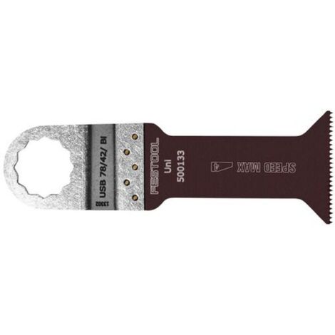 Festool – Pack de 5 lames universelles bimétal 78x42mm – Pour bois, plastiques renforcés, métaux non ferreux – Compatible outil oscillant OS 400 – 500147 - BI 5 X