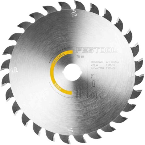 Festool Plunge Saw Wood Blade 168mm 168 x 1.8 x 20 28 Tooth Fits TS 60 CSC 50